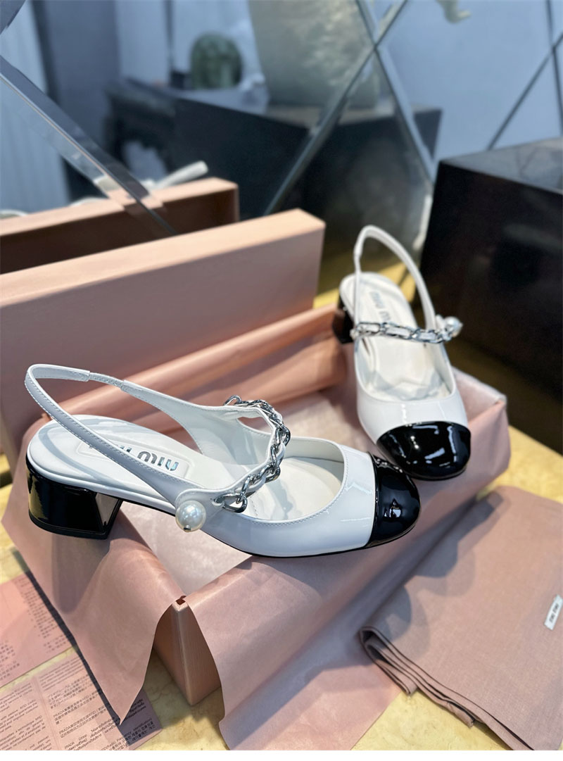 Miu Miu 미우미우 투톤 페이턴트 레더 슬링백 펌프스 레플리카 9번 이미지 - 신발 | 세미샵 레플리카 사이트