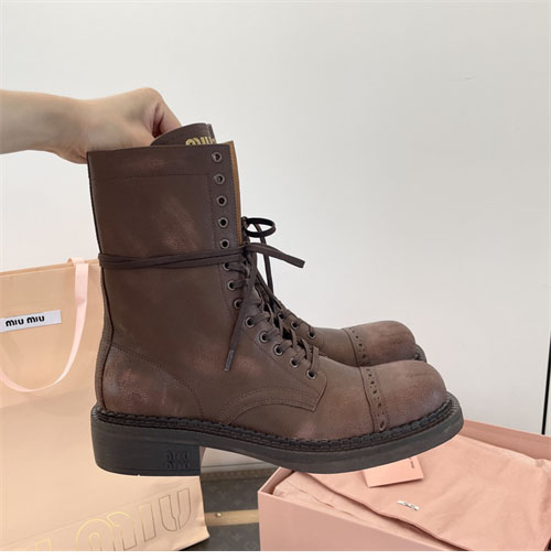 Miu Miu 미우미우 24FW 가죽 레이스 부티 레플리카 15번 이미지 - 신발 | 세미샵 레플리카 사이트