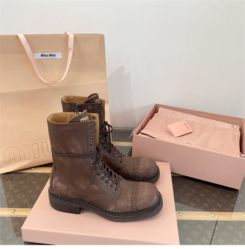 Miu Miu 미우미우 24FW 가죽 레이스 부티 레플리카 16번 이미지 - 신발 | 세미샵 레플리카 사이트