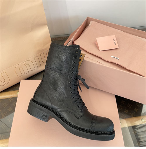 Miu Miu 미우미우 24FW 가죽 레이스 부티 레플리카 20번 이미지 - 신발 | 세미샵 레플리카 사이트