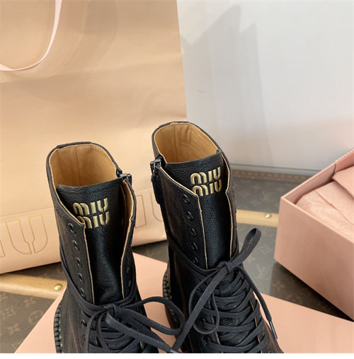 Miu Miu 미우미우 24FW 가죽 레이스 부티 레플리카 25번 이미지 - 신발 | 세미샵 레플리카 사이트
