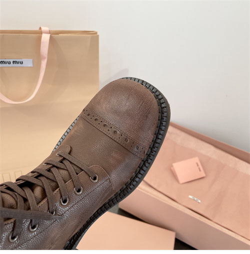 Miu Miu 미우미우 24FW 가죽 레이스 부티 레플리카 29번 이미지 - 신발 | 세미샵 레플리카 사이트