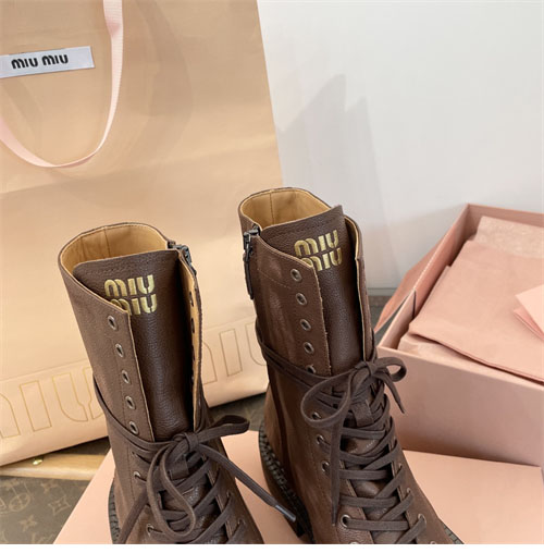 Miu Miu 미우미우 24FW 가죽 레이스 부티 레플리카 33번 이미지 - 신발 | 세미샵 레플리카 사이트
