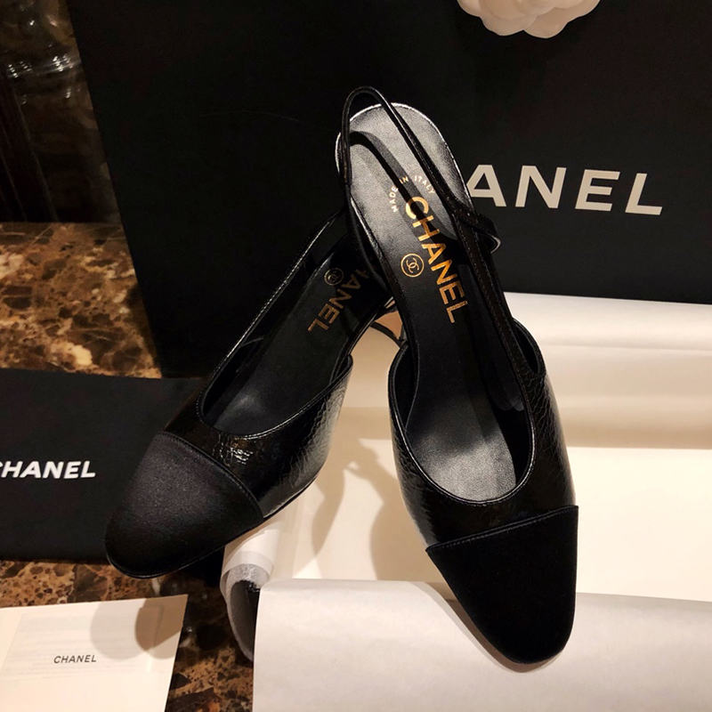 C H A N E L 샤넬 슬링백 클래식 고트스킨 7cm 레플리카 1번 이미지 - 신발 | 세미샵 레플리카 사이트