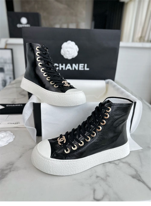 샤넬 샤넬 카프스킨 유광 레더 하이탑 스니커즈 레플리카 5번 이미지 - 신발 | 세미샵 레플리카 사이트
