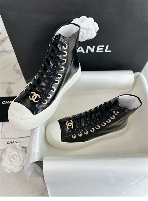 샤넬 샤넬 카프스킨 유광 레더 하이탑 스니커즈 레플리카 2번 이미지 - 신발 | 세미샵 레플리카 사이트