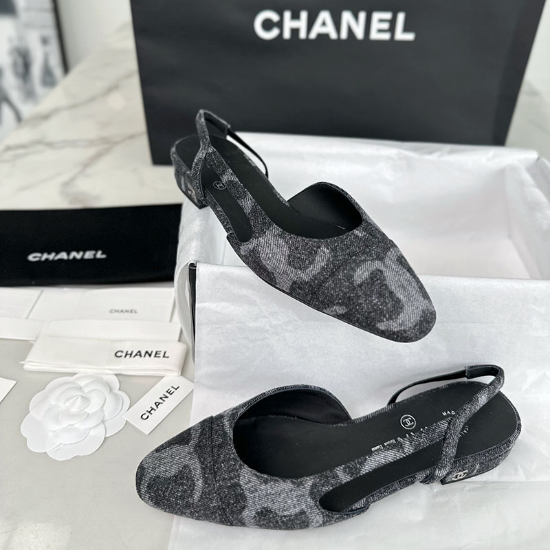 C H A N E L 샤넬 24K 데님 트위드 슬링백 레플리카 1번 이미지 - 신발 | 세미샵 레플리카 사이트