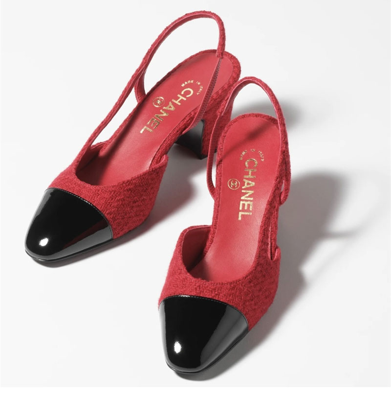 샤넬 샤넬 25A CC 트위드 슬링백 힐（TJ공장） 레플리카 8번 이미지 - 신발 | 세미샵 레플리카 사이트