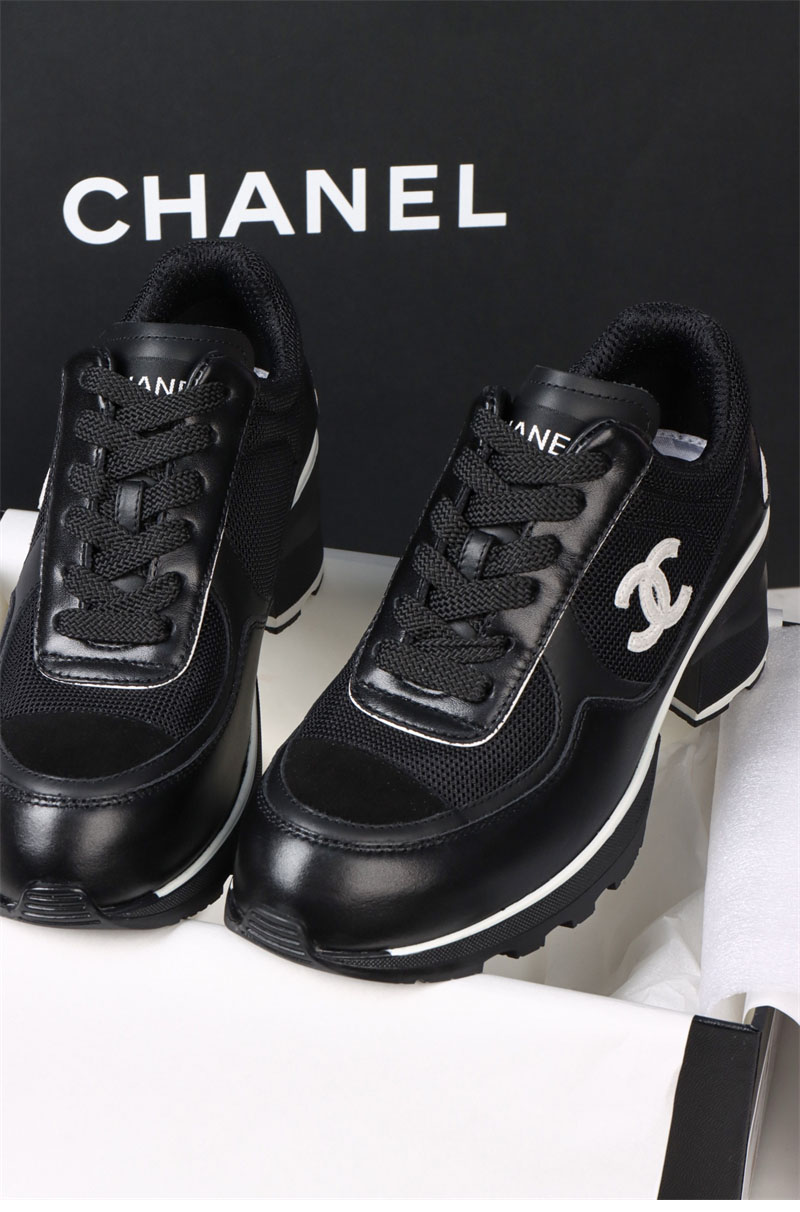 샤넬 샤넬 25K 믹스드 파이버 스니커즈 블랙 레플리카 1번 이미지 - 신발 | 세미샵 레플리카 사이트