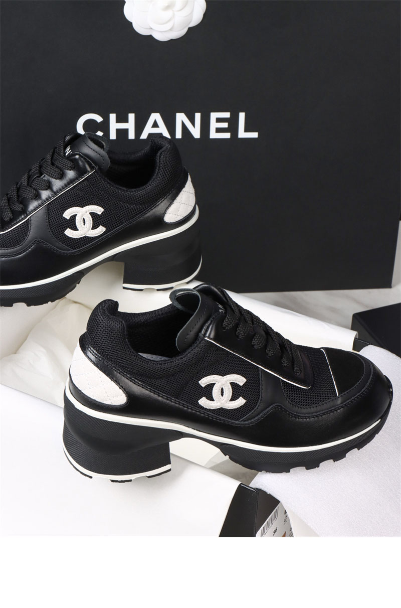 샤넬 샤넬 25K 믹스드 파이버 스니커즈 블랙 레플리카 4번 이미지 - 신발 | 세미샵 레플리카 사이트