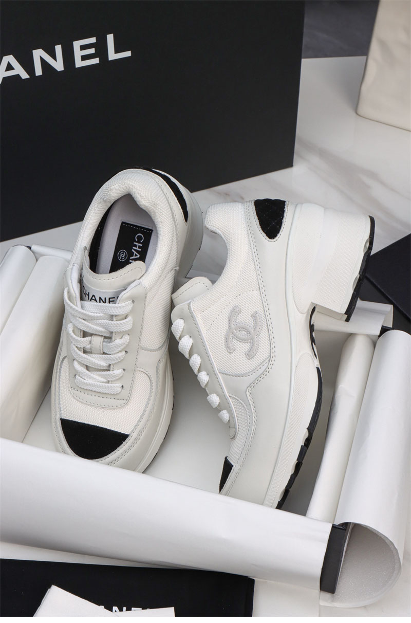 샤넬 샤넬 25K 믹스드 파이버 스니커즈 화이트 레플리카 5번 이미지 - 신발 | 세미샵 레플리카 사이트