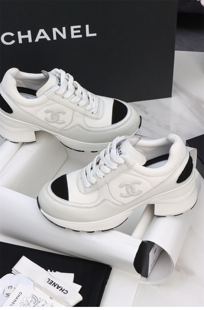 샤넬 샤넬 25K 믹스드 파이버 스니커즈 화이트 레플리카 4번 이미지 - 신발 | 세미샵 레플리카 사이트