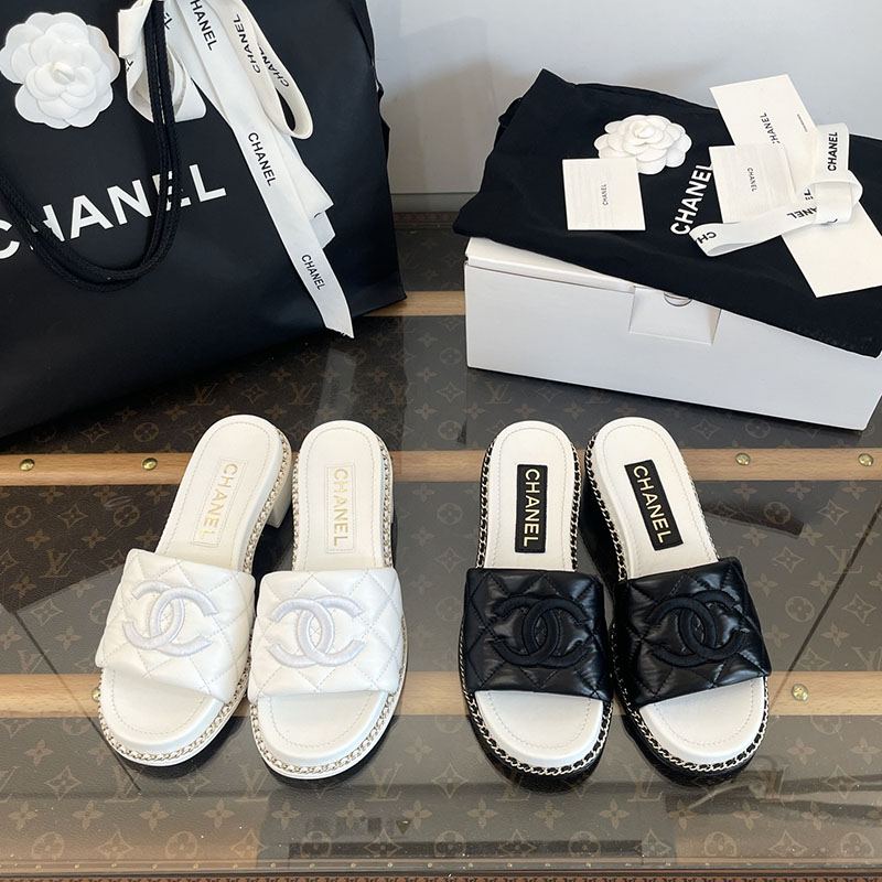 C H A N E L 샤넬 25p CC로고 체인 슬리퍼 레플리카 1번 이미지 - 신발 | 세미샵 레플리카 사이트