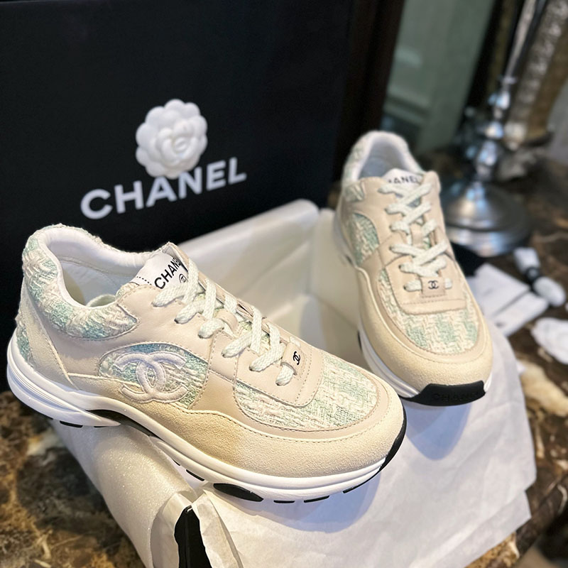 C H A N E L 샤넬 CC로고 코튼 트위드 스니커즈 레플리카 1번 이미지 - 신발 | 세미샵 레플리카 사이트