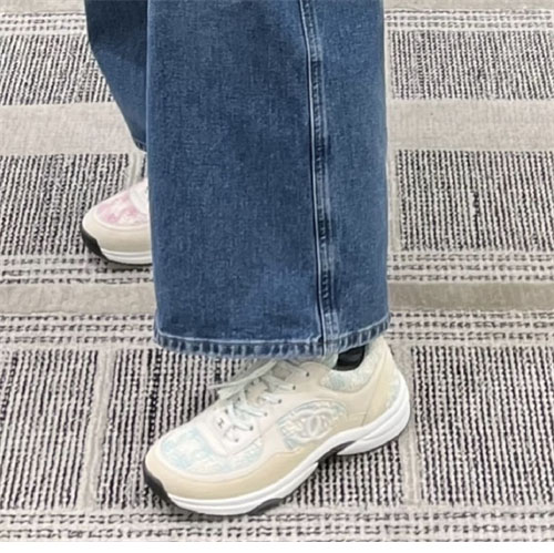 C H A N E L 샤넬 CC로고 코튼 트위드 스니커즈 레플리카 2번 이미지 - 신발 | 세미샵 레플리카 사이트