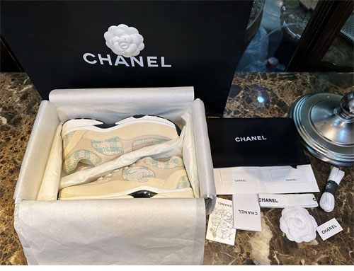 C H A N E L 샤넬 CC로고 코튼 트위드 스니커즈 레플리카 4번 이미지 - 신발 | 세미샵 레플리카 사이트