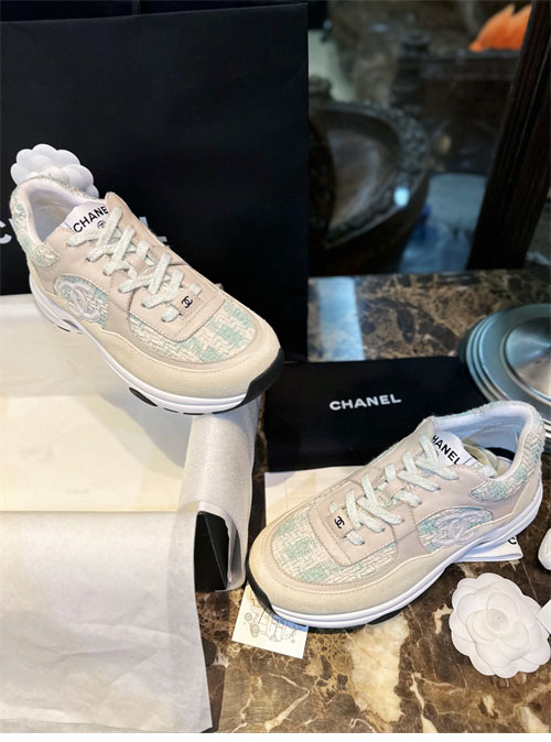 C H A N E L 샤넬 CC로고 코튼 트위드 스니커즈 레플리카 5번 이미지 - 신발 | 세미샵 레플리카 사이트