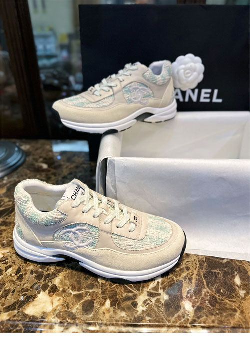 C H A N E L 샤넬 CC로고 코튼 트위드 스니커즈 레플리카 6번 이미지 - 신발 | 세미샵 레플리카 사이트