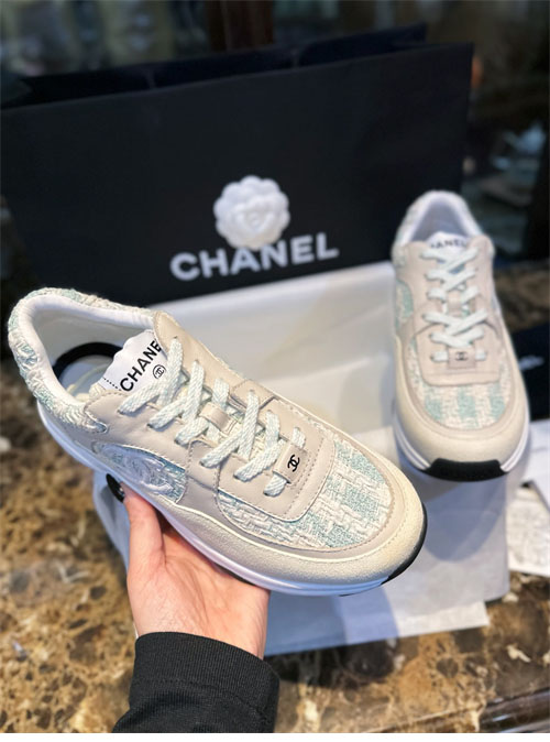 C H A N E L 샤넬 CC로고 코튼 트위드 스니커즈 레플리카 8번 이미지 - 신발 | 세미샵 레플리카 사이트