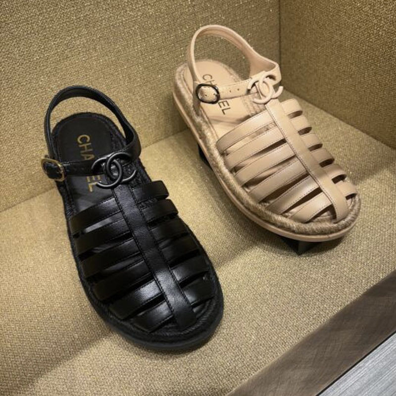 C H A N E L 24s 샤넬 크루즈 캐쥬얼 가죽 로마 슬링백 샌들 레플리카 1번 이미지 - 신발 | 세미샵 레플리카 사이트