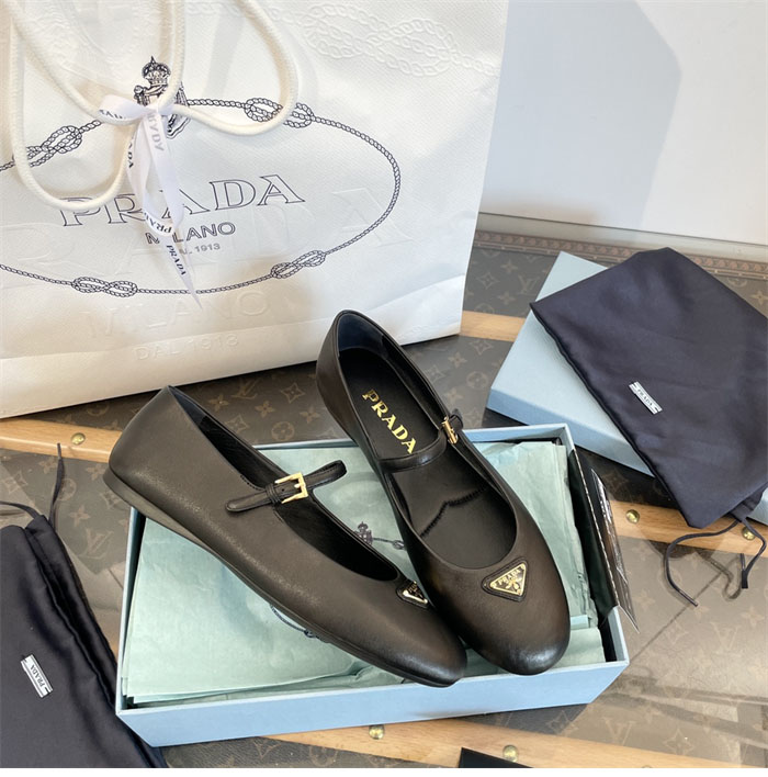 P R A D A 프라다 나파 가죽 발레리나 슈즈 레플리카 10번 이미지 - 신발 | 세미샵 레플리카 사이트