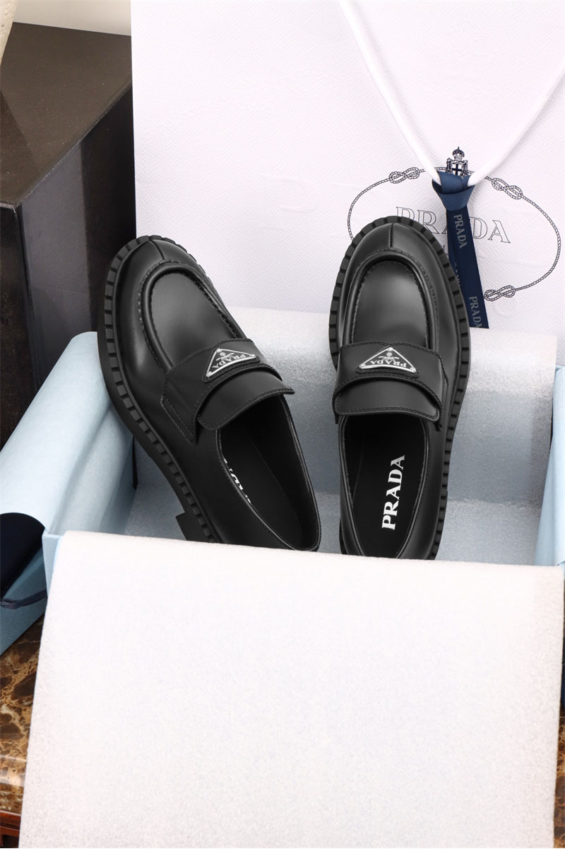 프라다 프라다 초콜릿 브러시드 레더 로퍼 레플리카 3번 이미지 - 신발 | 세미샵 레플리카 사이트