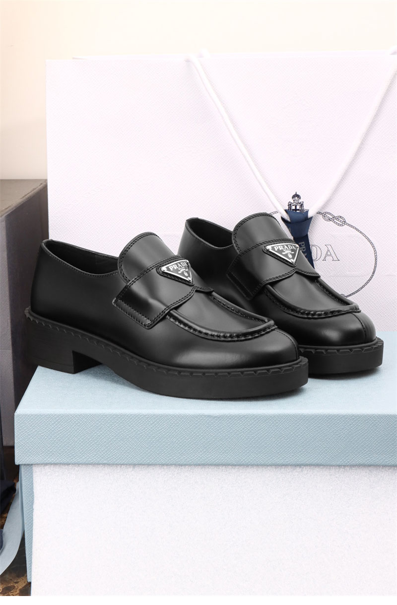 프라다 프라다 초콜릿 브러시드 레더 로퍼 레플리카 5번 이미지 - 신발 | 세미샵 레플리카 사이트