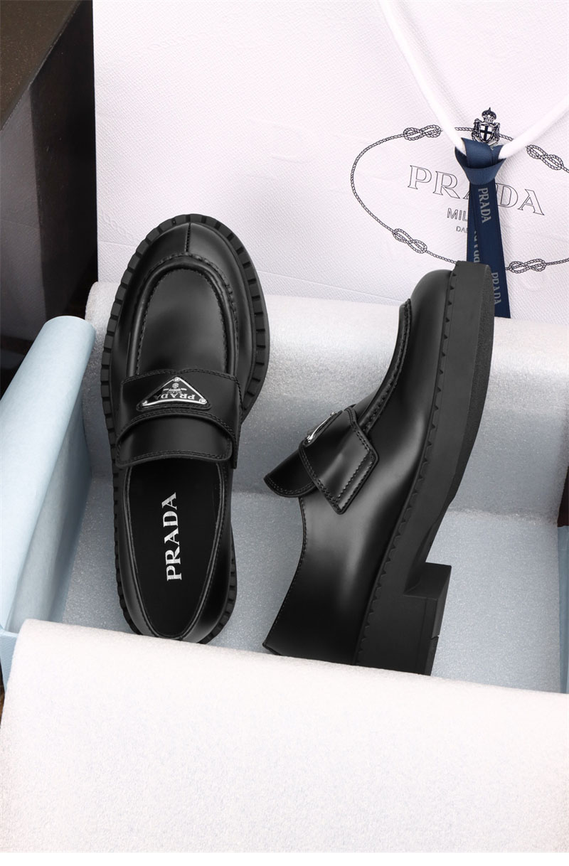 프라다 프라다 초콜릿 브러시드 레더 로퍼 레플리카 8번 이미지 - 신발 | 세미샵 레플리카 사이트