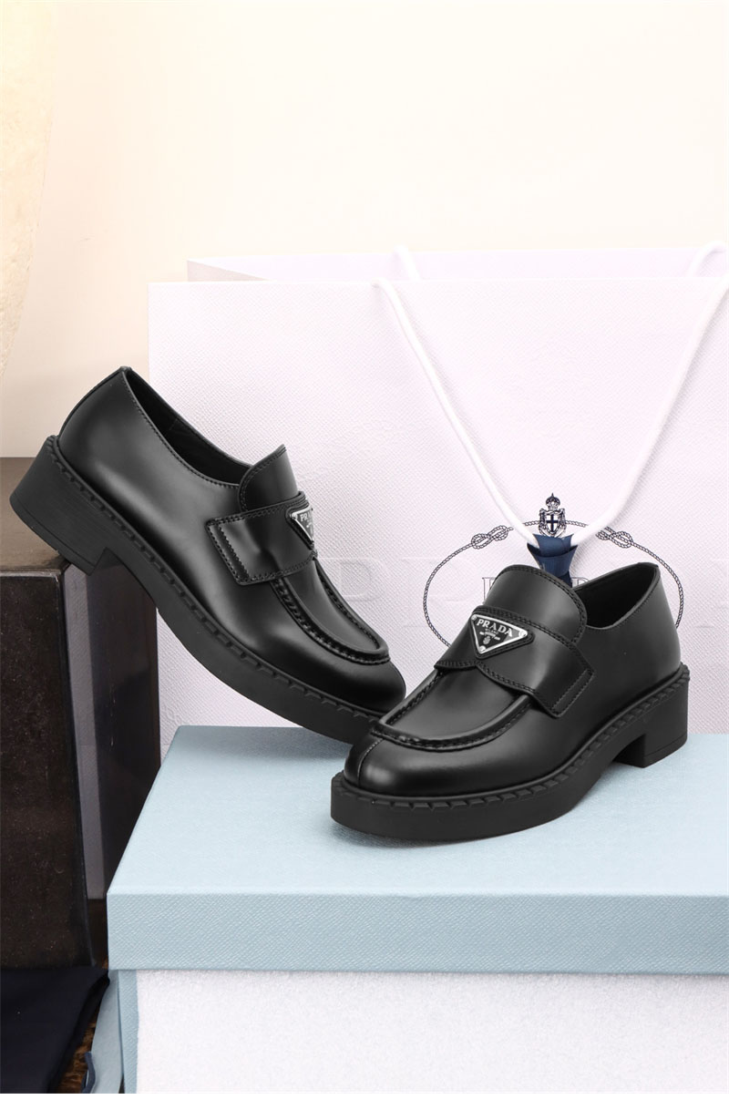 프라다 프라다 초콜릿 브러시드 레더 로퍼 레플리카 1번 이미지 - 신발 | 세미샵 레플리카 사이트