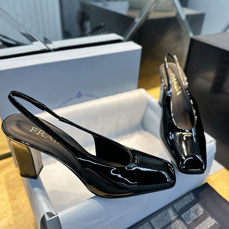 P R A D A 프라다 페이턴트 레더 슬링백 펌프스 레플리카 1번 이미지 - 신발 | 세미샵 레플리카 사이트