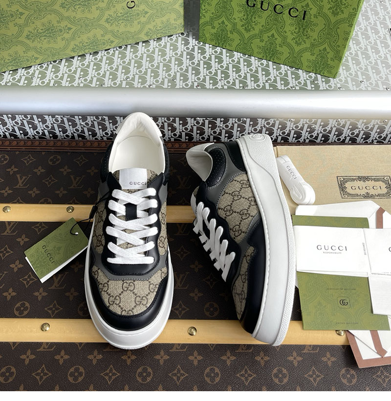 Gucci 구찌 GG 캔버스 스니커즈 베이지 블랙 수프림 레플리카 4번 이미지 - 신발 | 세미샵 레플리카 사이트