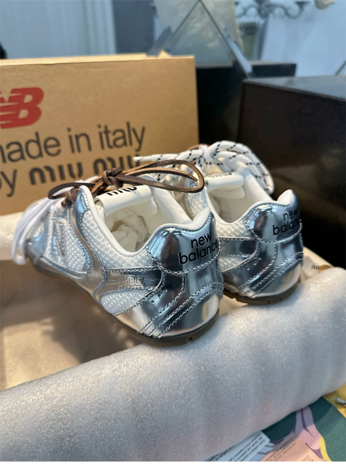 New Balance 뉴발란스 x 미우미우 530 SL 메탈릭 가죽 메쉬 스니커즈 레플리카 8번 이미지 - 신발 | 세미샵 레플리카 사이트