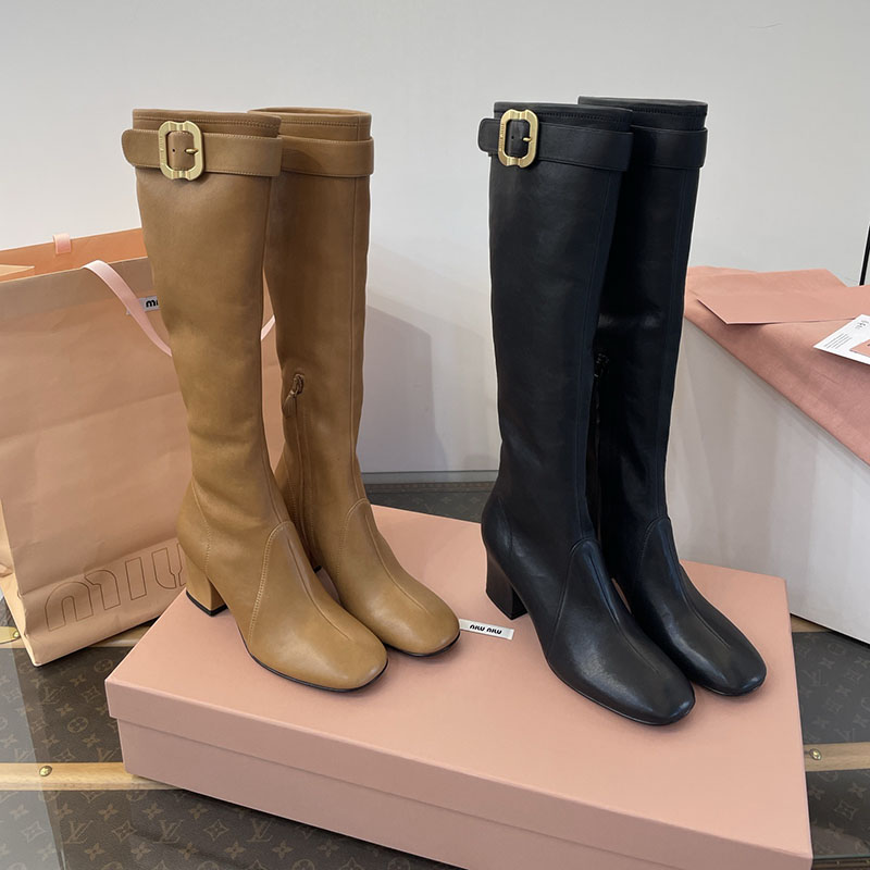 미우미우 미우미우 버클 장식 롱 부츠 레플리카 4번 이미지 - 신발 | 세미샵 레플리카 사이트
