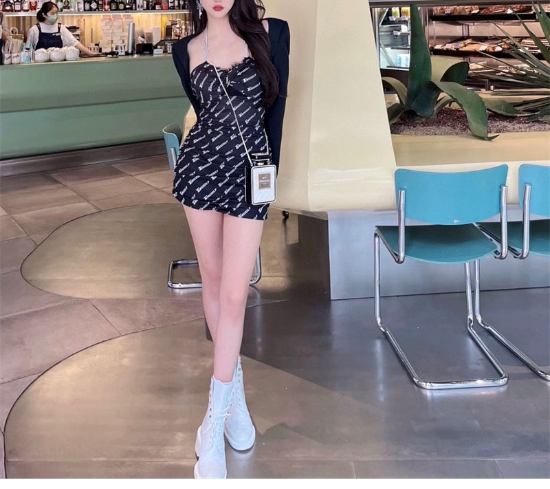 샤넬 23B 로고 레이스업 부츠 （터보）