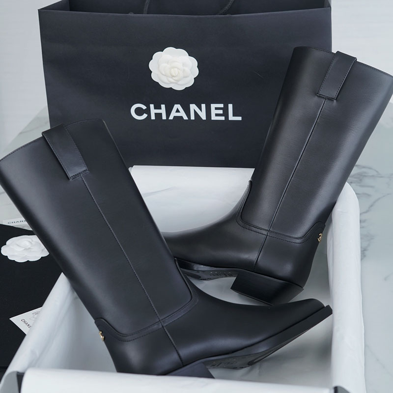 샤넬 샤넬 23s CC 로고 카우보이 롱 부츠 레플리카 4번 이미지 - 신발 | 세미샵 레플리카 사이트