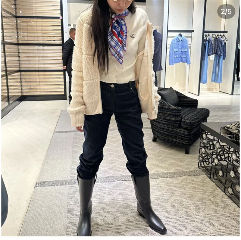 샤넬 샤넬 23s CC 로고 카우보이 롱 부츠 레플리카 7번 이미지 - 신발 | 세미샵 레플리카 사이트