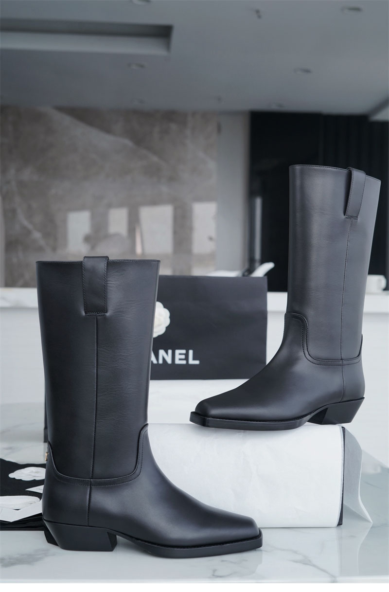 샤넬 샤넬 23s CC 로고 카우보이 롱 부츠 레플리카 8번 이미지 - 신발 | 세미샵 레플리카 사이트