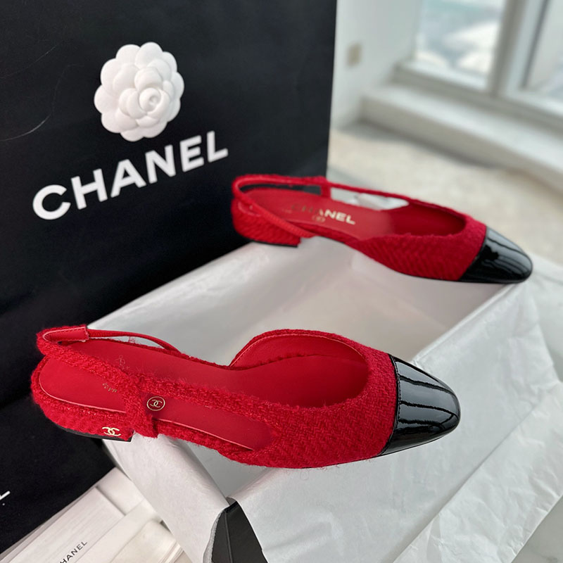 샤넬 샤넬 25A CC 트위드 슬링백 플랫 슈즈（TJ공장） 레플리카 11번 이미지 - 신발 | 세미샵 레플리카 사이트