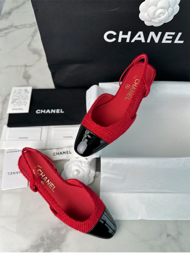 샤넬 샤넬 25A CC 트위드 슬링백 플랫 슈즈（TJ공장） 레플리카 12번 이미지 - 신발 | 세미샵 레플리카 사이트