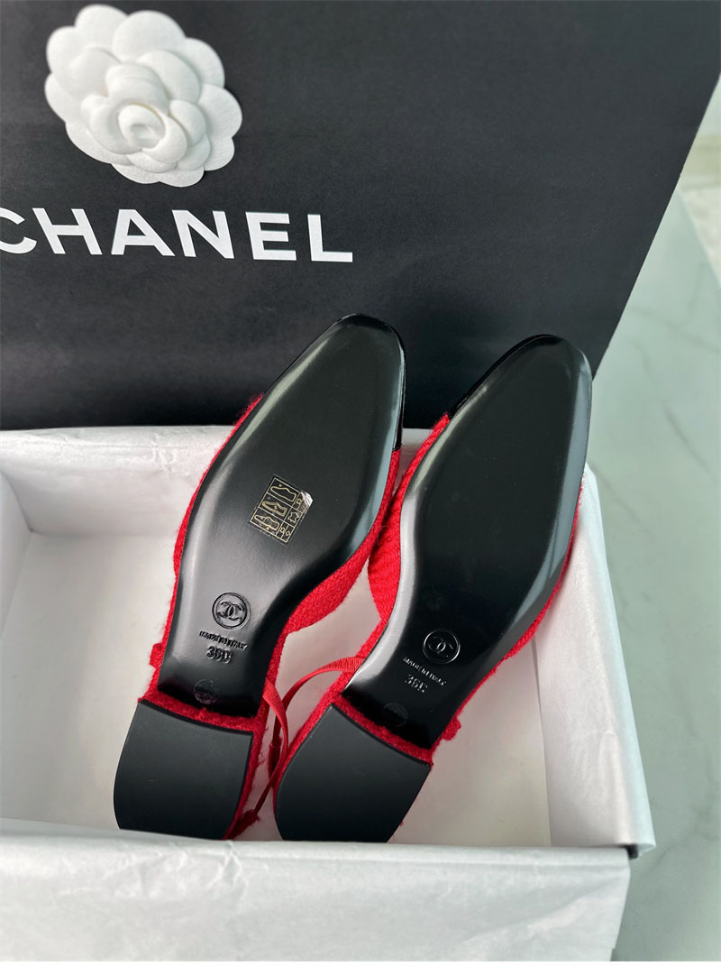 샤넬 샤넬 25A CC 트위드 슬링백 플랫 슈즈（TJ공장） 레플리카 6번 이미지 - 신발 | 세미샵 레플리카 사이트