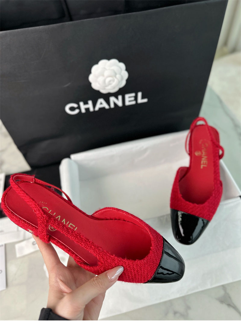 샤넬 샤넬 25A CC 트위드 슬링백 플랫 슈즈（TJ공장） 레플리카 13번 이미지 - 신발 | 세미샵 레플리카 사이트