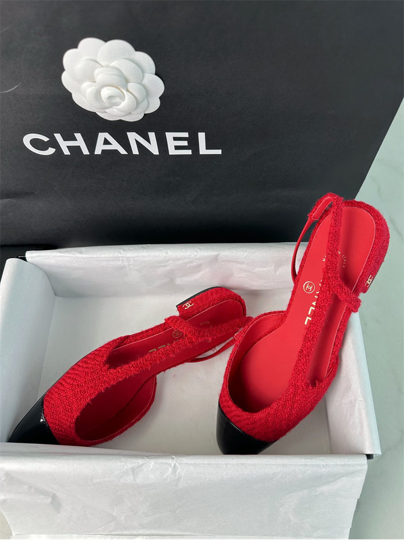 샤넬 샤넬 25A CC 트위드 슬링백 플랫 슈즈（TJ공장） 레플리카 7번 이미지 - 신발 | 세미샵 레플리카 사이트