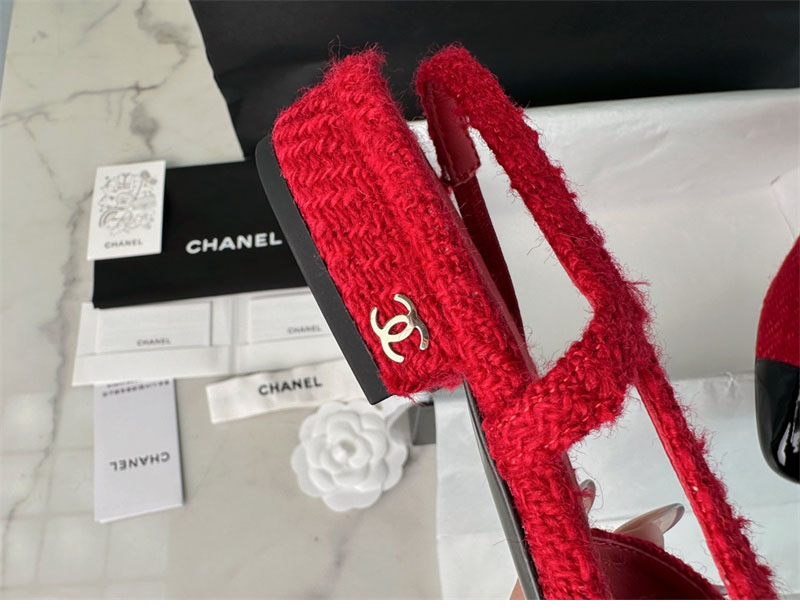 샤넬 샤넬 25A CC 트위드 슬링백 플랫 슈즈（TJ공장） 레플리카 9번 이미지 - 신발 | 세미샵 레플리카 사이트