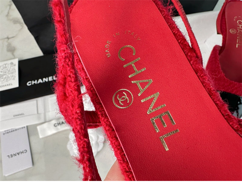 샤넬 샤넬 25A CC 트위드 슬링백 플랫 슈즈（TJ공장） 레플리카 18번 이미지 - 신발 | 세미샵 레플리카 사이트