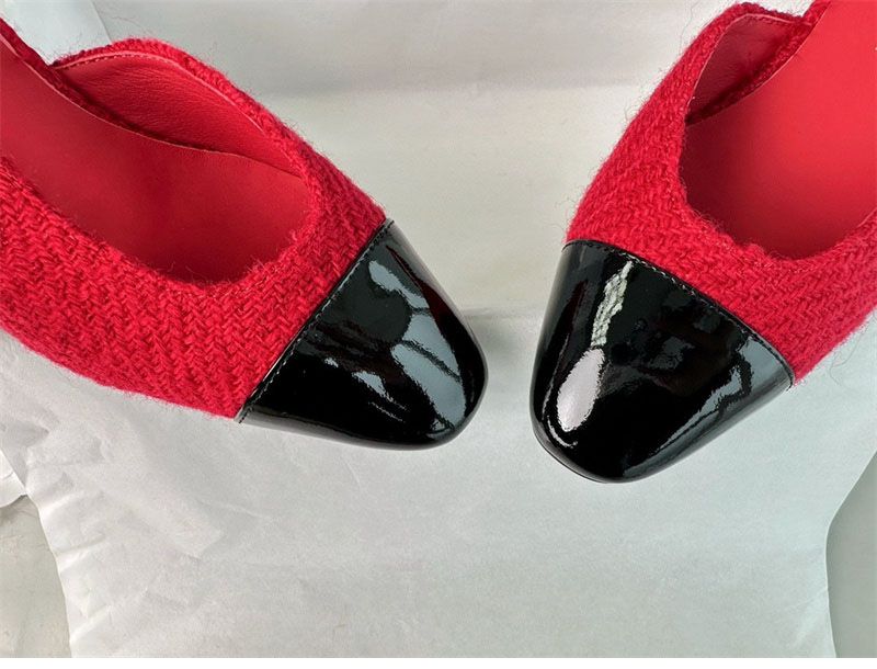 샤넬 샤넬 25A CC 트위드 슬링백 힐（TJ공장） 레플리카 6번 이미지 - 신발 | 세미샵 레플리카 사이트