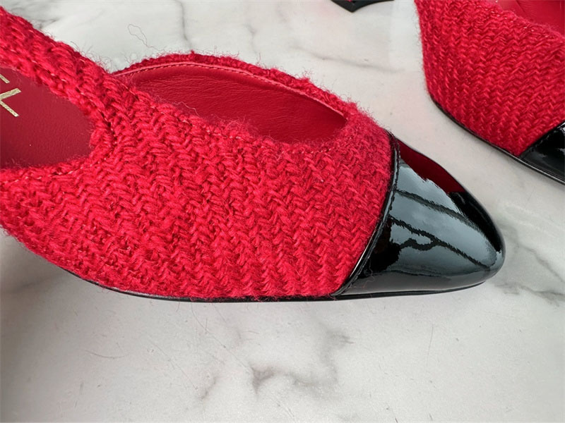 샤넬 샤넬 25A CC 트위드 슬링백 힐（TJ공장） 레플리카 10번 이미지 - 신발 | 세미샵 레플리카 사이트