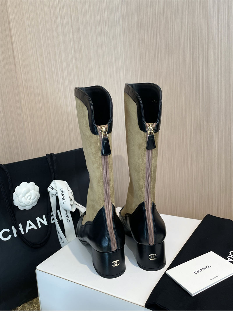 샤넬 25A 스웨이드 카프스킨 하이 부츠 - 상세 이미지