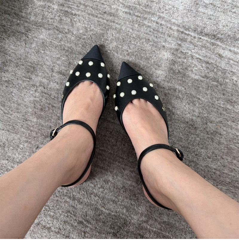 샤넬 샤넬 25K 진주 장식 슬링백 플랫 슈즈 레플리카 11번 이미지 - 신발 | 세미샵 레플리카 사이트