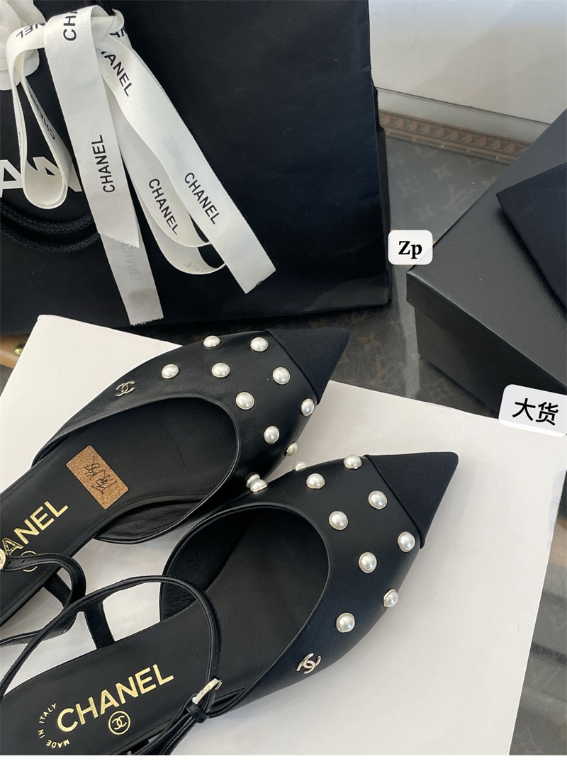 샤넬 샤넬 25K 진주 장식 슬링백 플랫 슈즈 레플리카 19번 이미지 - 신발 | 세미샵 레플리카 사이트