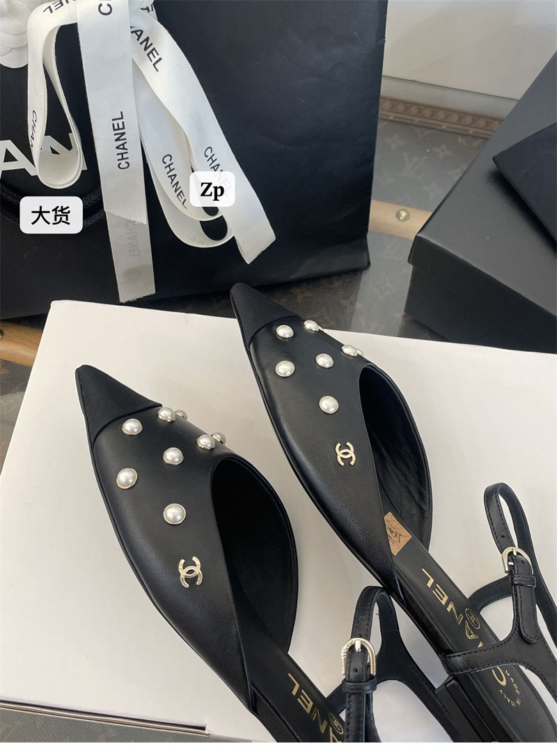 샤넬 샤넬 25K 진주 장식 슬링백 플랫 슈즈 레플리카 10번 이미지 - 신발 | 세미샵 레플리카 사이트